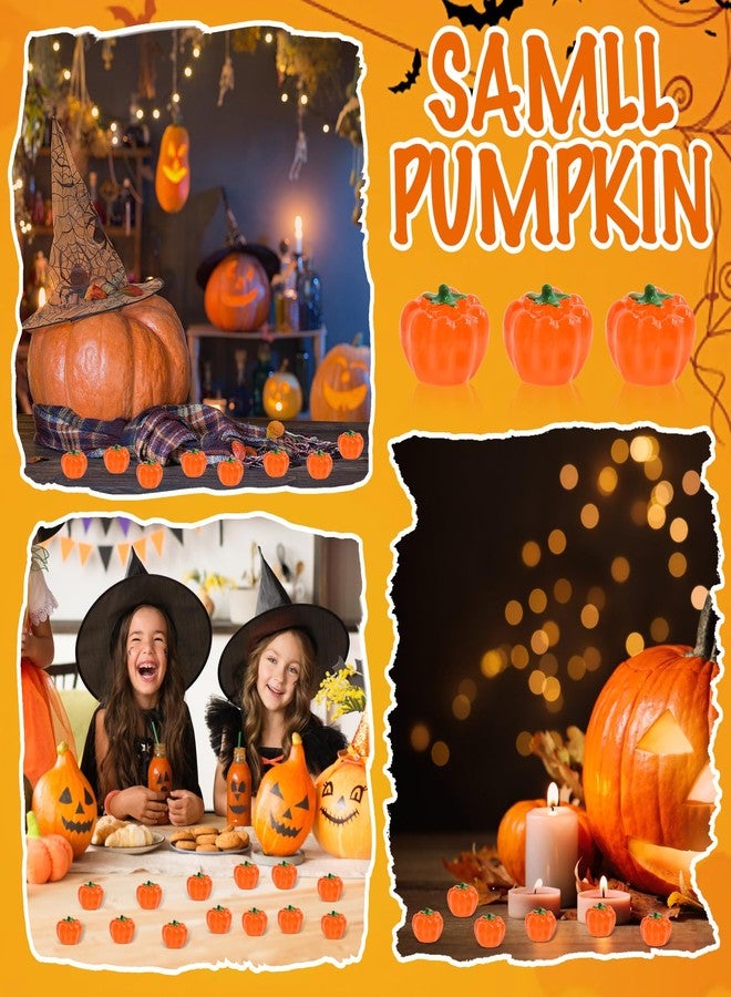 HOMICO 50 PCS Mini Pumpkins for Crafts Dollhouse Fall Decorations Luminous Tiny Pumpkins for Halloween Vase Filler Small Decor for Fairy Garden Micro Landscaping - Image 3